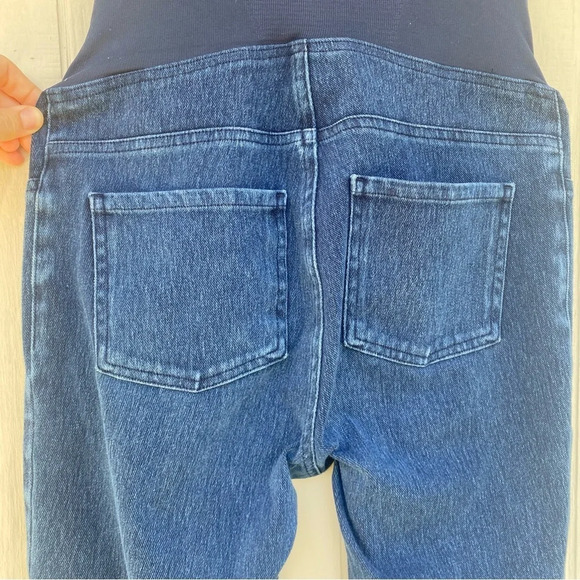 Spanx Maternity Mama Ankle Jeanish Legging Jean Womens SZ L Blue Over the Bump - Picture 9 of 13
